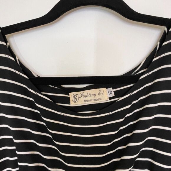 Fighting Eel White and Black Striped Dress with Pockets Size SMALL - Picture 2 of 8